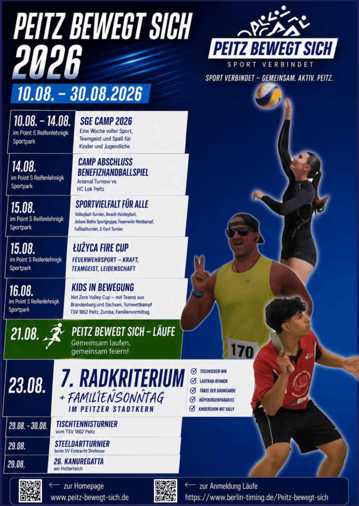 Peitz bewegt sich 2026 - Agenda