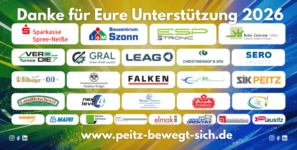 Peitz bewegt sich Sponsor - Alle Unterstützer 2026 im Überblick