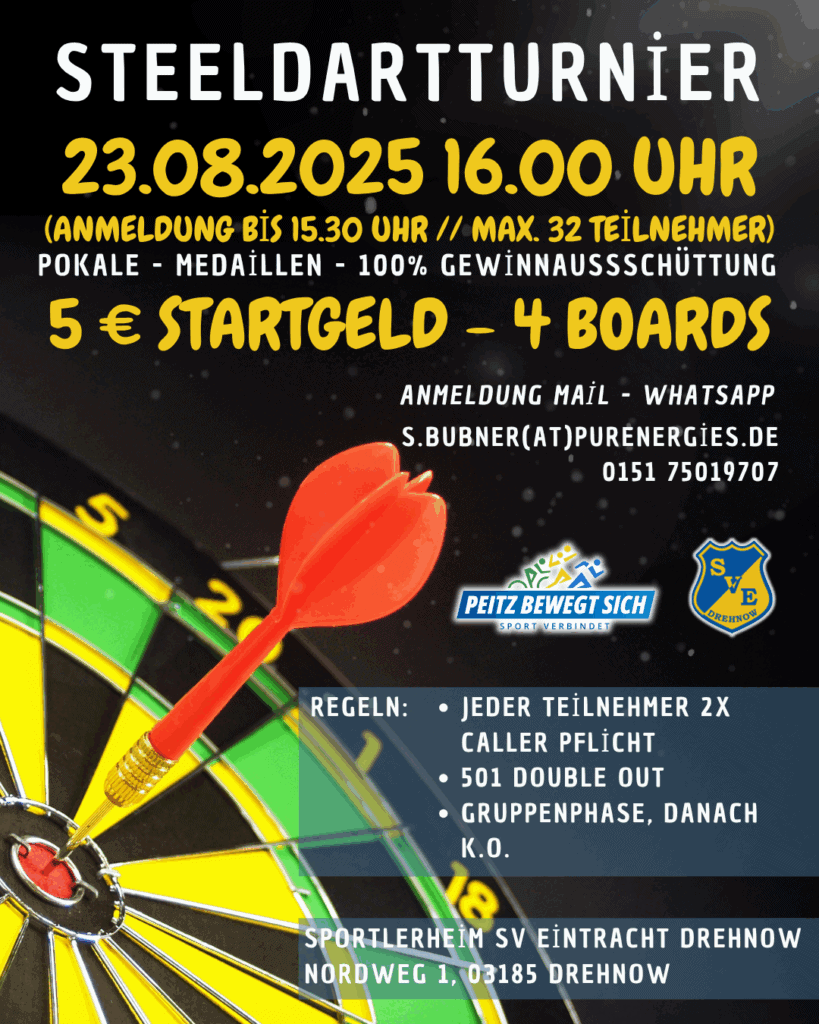Peitz bewegt sich Programm 2025 - Steeldart